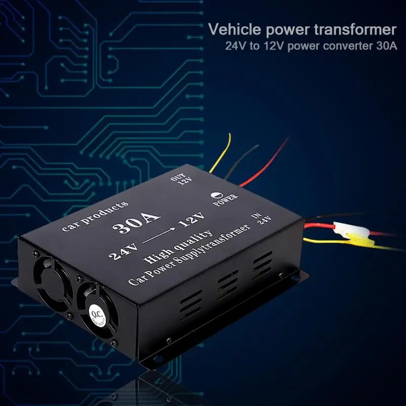 DC 24 V в DC 12 V автомобильный понижающий преобразователь 30A 360 W понижающий регулятор мощности