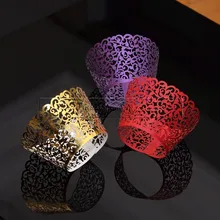 Красный, фиолетовый, золотой кружевной формы для выпечки в виде цветов декоративные обертки для свадьбы, Маффин, торт, кекс выпечки чашки формы, обертка