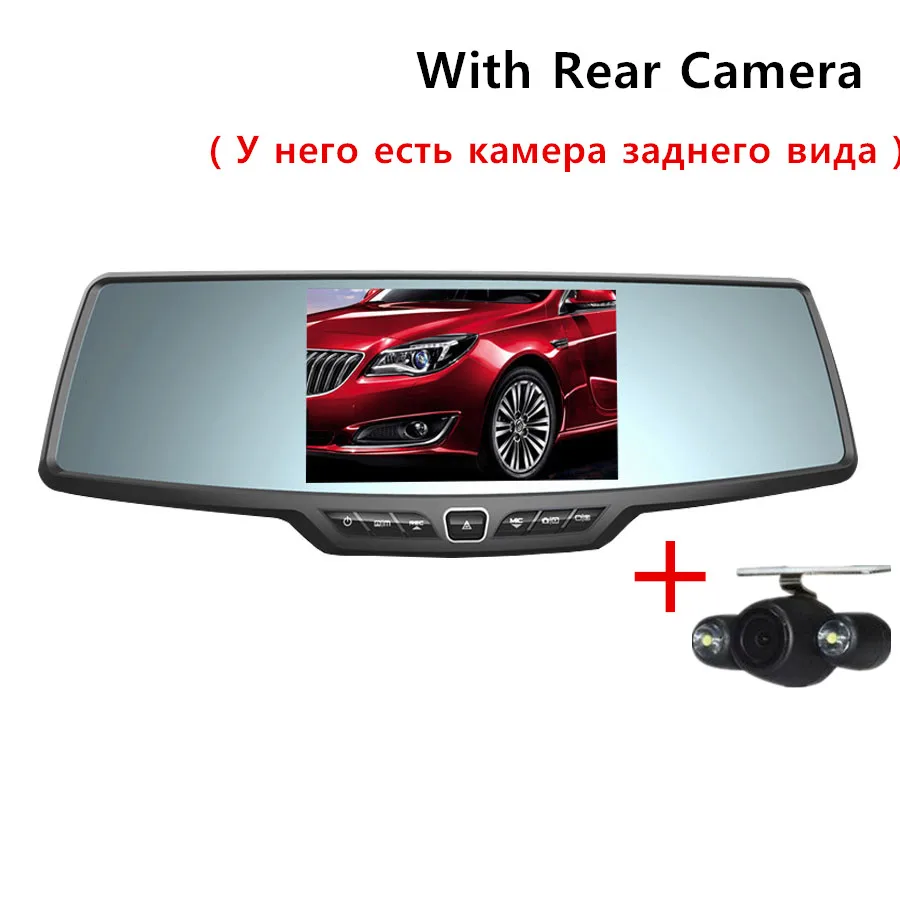 Ecartion 4," автомобильное зеркало заднего вида DVR Full HD 1080P Автомобильная камера парковки ночного видения Автомобильный видеорегистратор двойная камера видео рекордер черный ящик - Название цвета: With Rear Camera