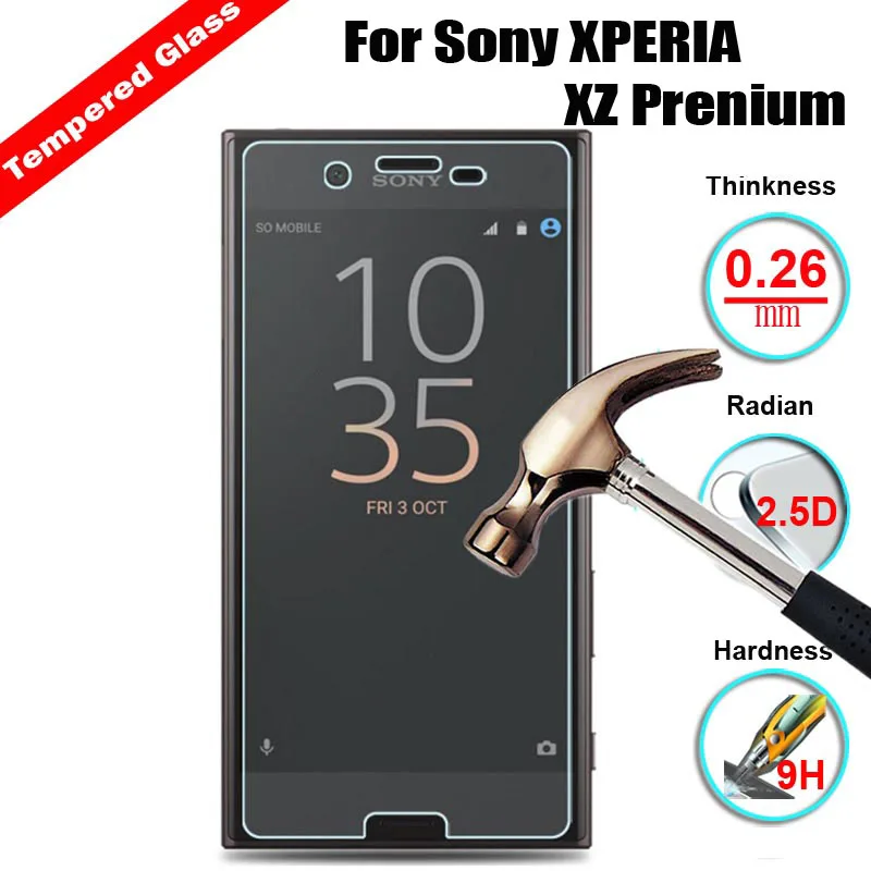 

9H Tempered Glass Screen Protector For XPERIA XZ Prenium Style Explosion proof Scratch-Resistant Tough LCD Guard Film