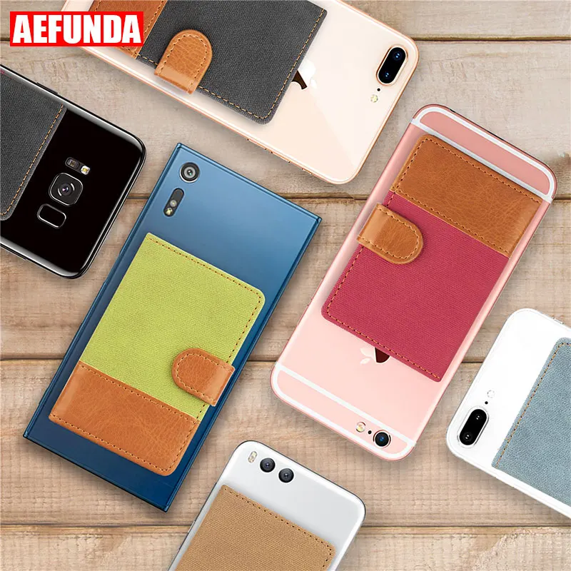 

Universal Credit ID Card Slot Holder Convenient Sticky Wallet with Adhesive for iPhone X 7 8 6 6S Plus Huawei P20 Lite Case