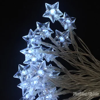 

8M 50 LED Five pointed Star String Fairy Lights Battery Operated flashing porch light Wedding Christmas Garland Decorations