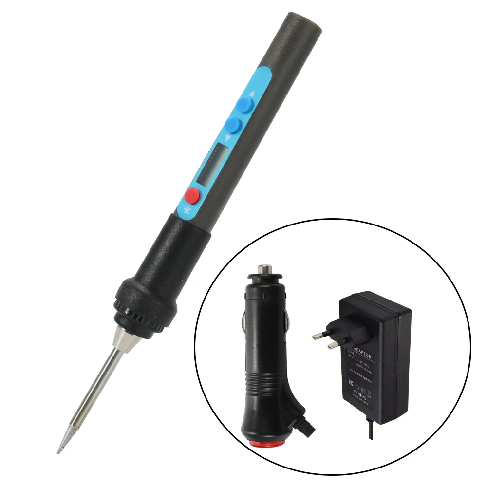 

Digital Electric Soldering Iron Set Unleaded Adjustable Temperature with Adaptor and Car-specific Plug Soldering Iron