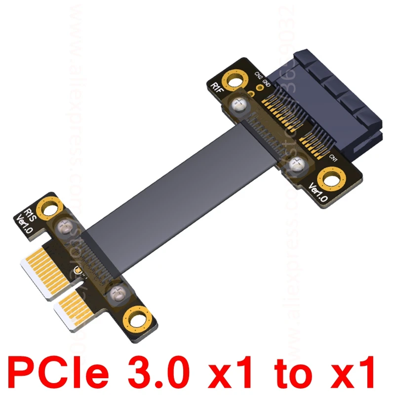 

PCIe 3.0 x1 to x1 Extension cable EMI Shielding 8G/bps High speed PCI Express x1 Riser Card Extender Ribbon Cable ADT