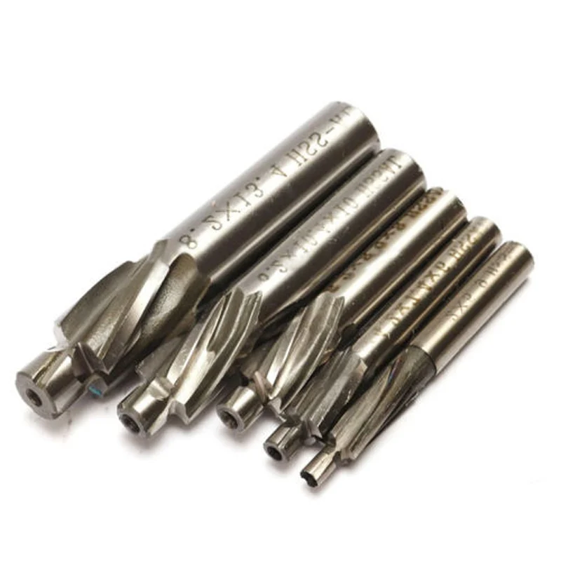 

5pcs Milling Cutter 4 FluteCountersink HSS-AL End Mill Cutter Pilot Slot Drill Bits Tool M3-M8 Wood Milling Cutter