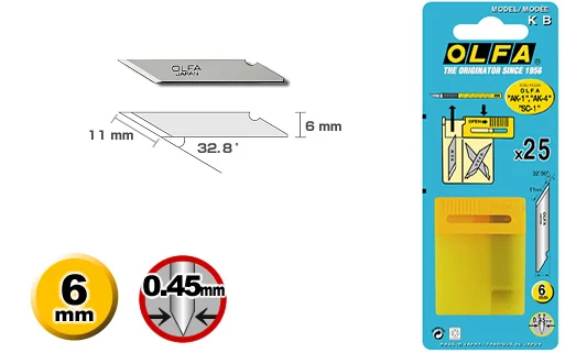 

MADE IN JAPAN OLFA KB O.45MM blades standard professional art knife Carving Replacement Genuine FOR FOR AK-1 AK-1/5B AK-4