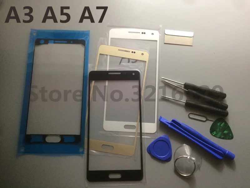 

Front LCD touch screen outer glass lens replacement for samsung galaxy (2015)A3 A300 A5 A5000 A500 A7 A7000 A700F+tool+Sticker