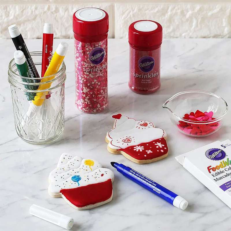 Wilton Food Writer Edible Color Markers 5 color fondant biscuit hook line drawing color food color pen bakery accessories