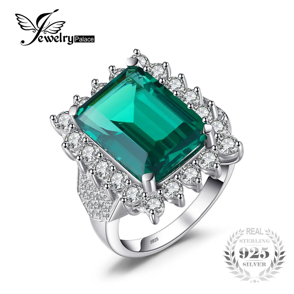 Jewelrypalace прямоугольник 6ct создана изумрудов 100% реальные 925 стерлингового серебра