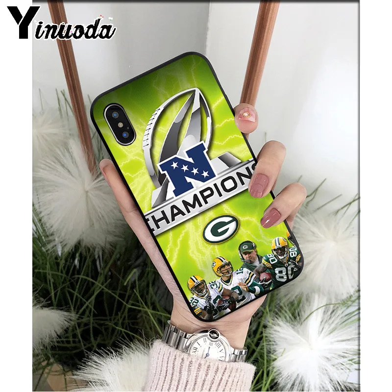 Yinuoda Green Bay Packers Мягкий силиконовый чехол для телефона из ТПУ для Apple iPhone 8 7 6 6S Plus X XS MAX 5 5S SE XR мобильных телефонов