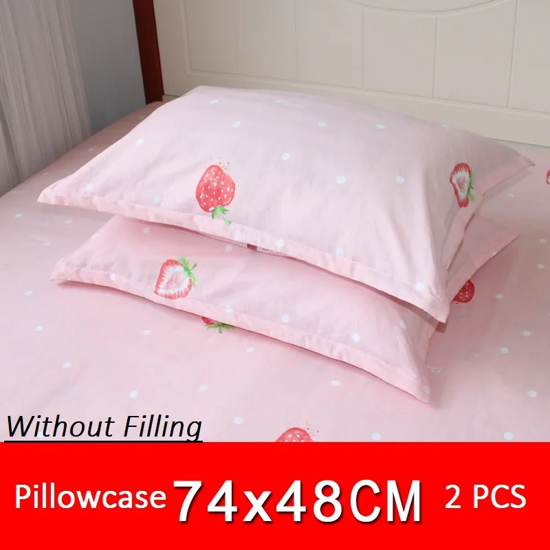 2pcs/lot Breathable Baby Pillowcase Strawberry Printed Infant Pillow Cover 74x48cm Cotton Toddler Pillow Case Baby Room Decor