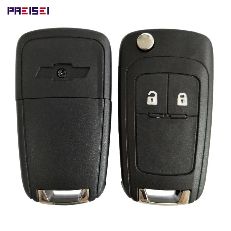

PREISEI 5pcs/lot 2 Buttons Remote Flip Car Key Shell Case Fobs For Chevrolet Cruze Orlando Apica Auto Accessories