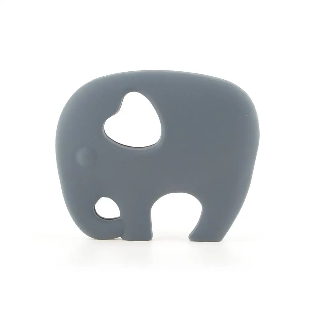 TYRY. HU 1 шт., силиконовый Прорезыватель для зубов в виде слона, ожерелье для прорезывания зубов, подвеска для прорезывания зубов - Цвет: grey Elephant