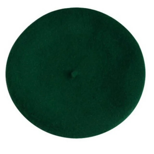 Берет художника, уличные шапки художника, осень и зима, новые теплые вязаные однотонные кепки, модный мех енота, помпон, берет в стиле винтаж - Цвет: Dark Green
