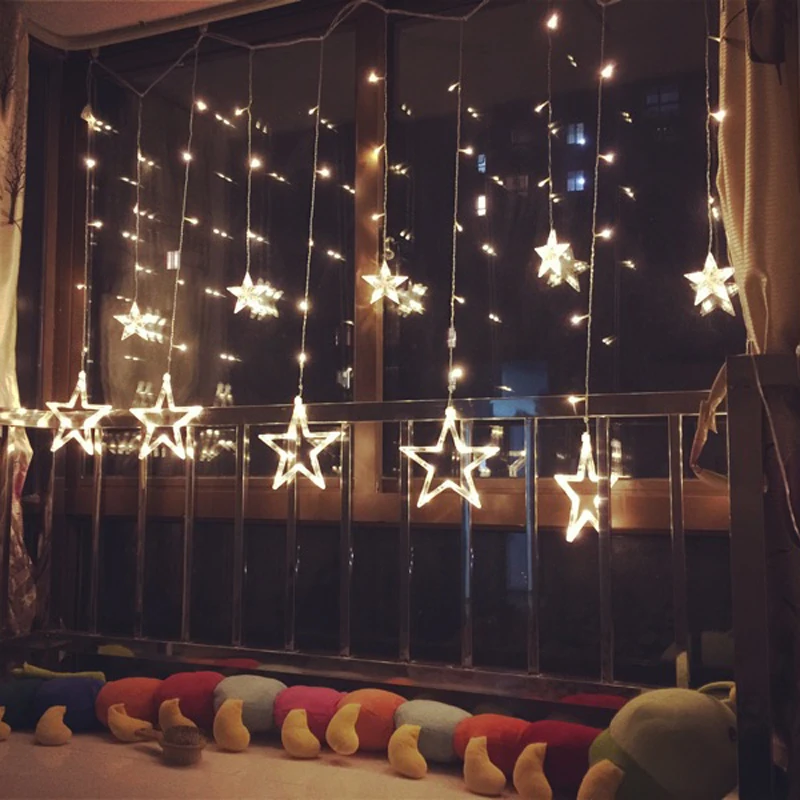3M/2.5M led twinkle christmas lights fairy icicle flash garland star curtain light party holiday store xmas wedding decoration