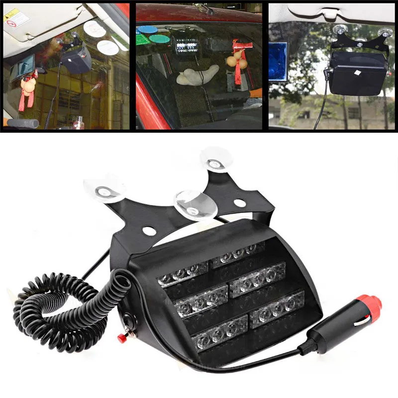

18 led car flash light Windshield Emergency Caution light DRL Daytime warning fog lamp Beacon Strobe hazard fog light lamp 12V