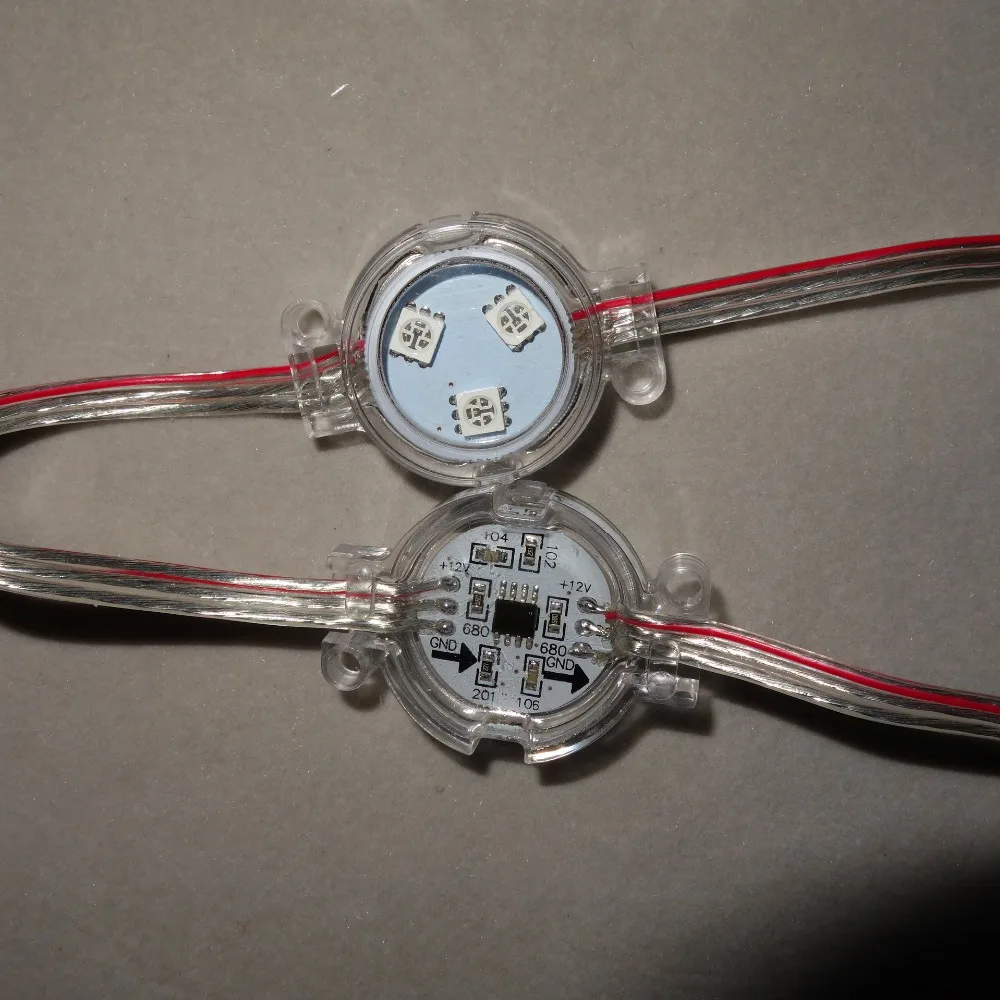 addressable 30mm DC12V WS2811 led smart module0.72WRGB full colorclear coverIP68 ratedall clear wire | Лампы и освещение