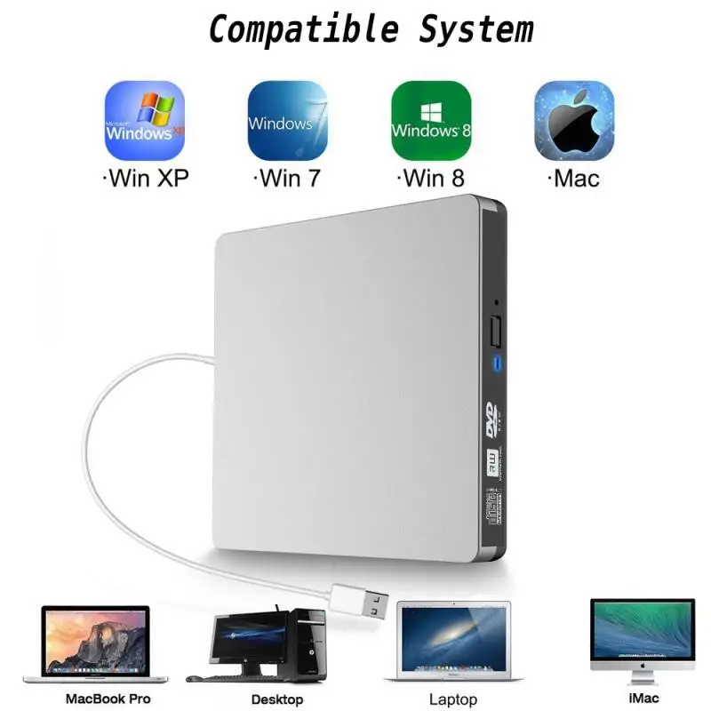 USB3.0 mobile optical drive dvd recorder external notebook desktop windows 10 laptop optical drive external portable dvd burner