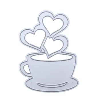 

Love Heart Coffee Cup DIY Metal Scrapbooking Craft Embossing Cutting Die Stencils Paper Card Maker Template Dies