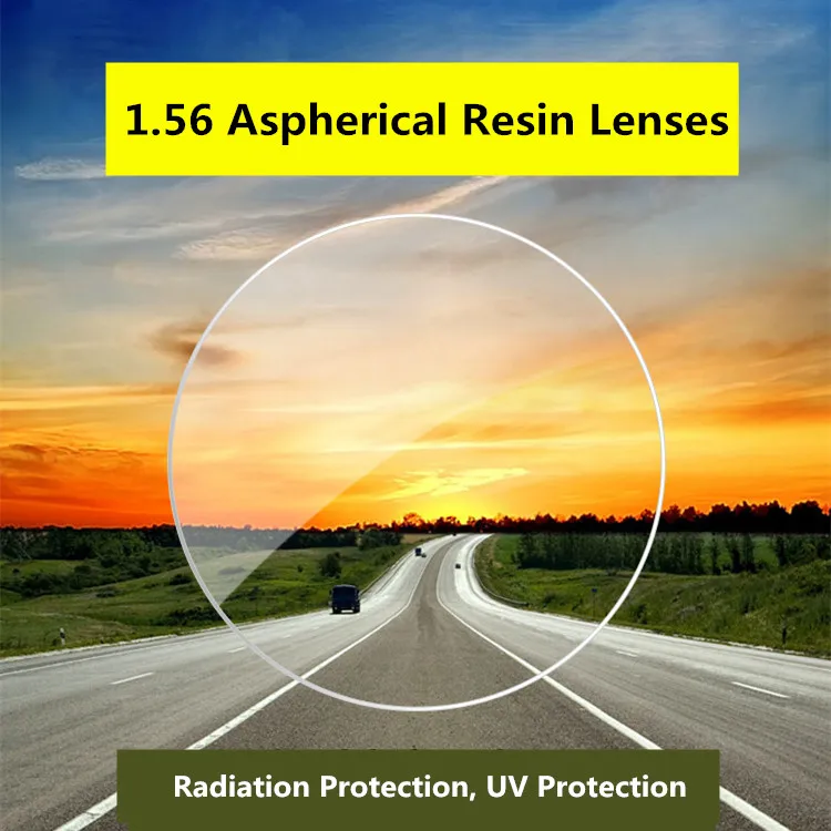 

1.56 Index Aspheric Prescription Lens CR-39 Myopia Presbyopia Lens Hard UV Protection Glasses Lens Anti-Radiation 2 PCS