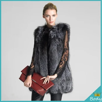 

Women Winter Warm Faux Fur Long Vest Coat Fashion New Arrival 2015 Outwear High-Grade Overcoat Elegant Coat Jacket