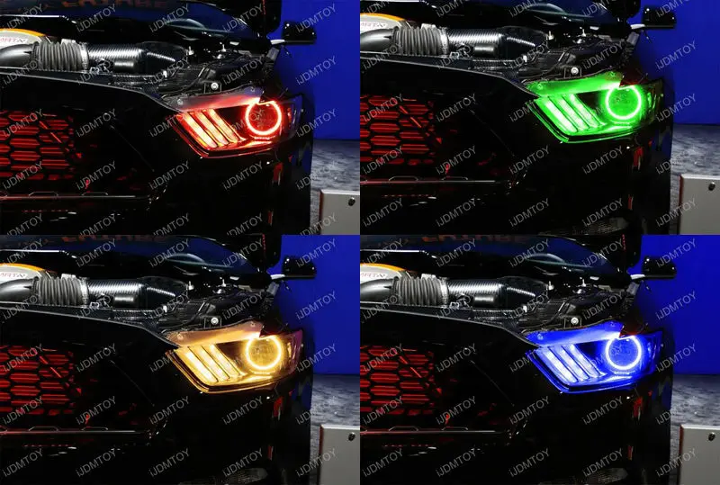 RGB led angel eyes Ford Mustang 2015 2016(2)