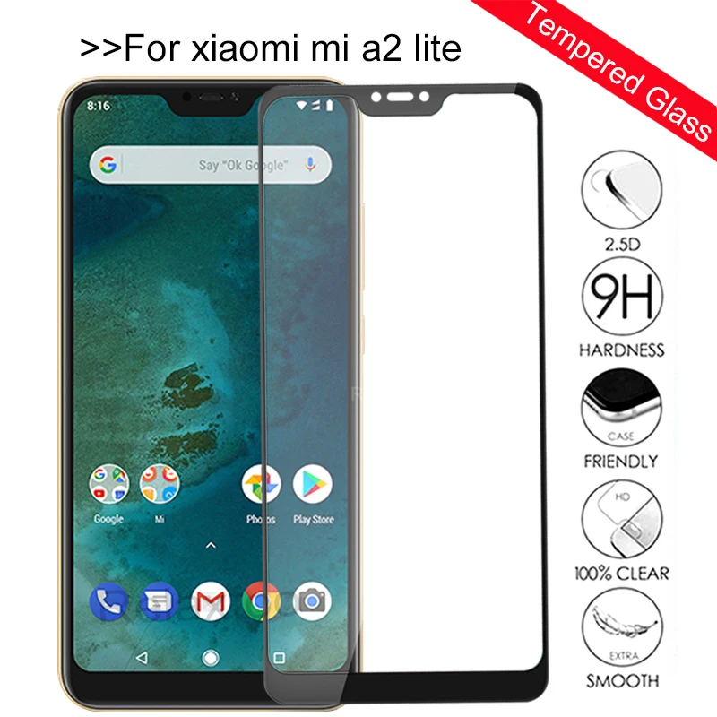 Закаленное стекло Mi A2 Lite для Xiaomi xiomi xaomi mia2 light a2lite защита экрана 9H HD полное