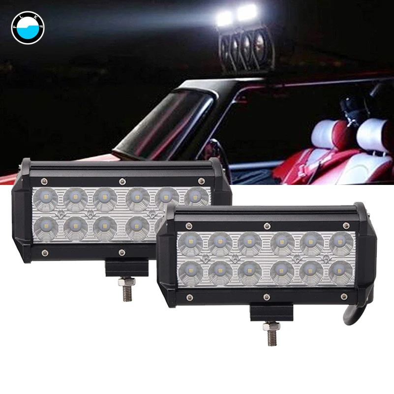 2X 3/" 20W LED WORK LIGHT BAR OFFROAD FLOOD BEAM FOR UTV Polaris RZR XP1K RZR1000
