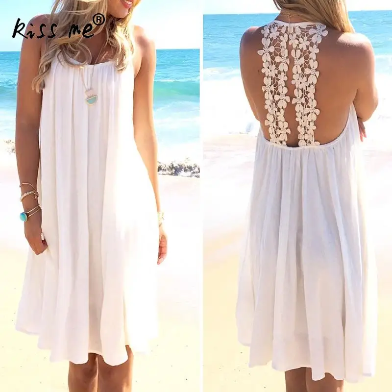 

New Summer Swimsuit Lace Hollow Beach Tunic Shirt Crochet Beach Bikini Cover Up Backless Women Tops Swimwear Beach Dress White