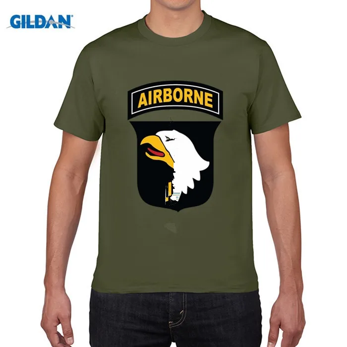 Мода 2018 футболка Для мужчин S DIY Стиль футболки черный 101st Airborne 100% хлопок США армия