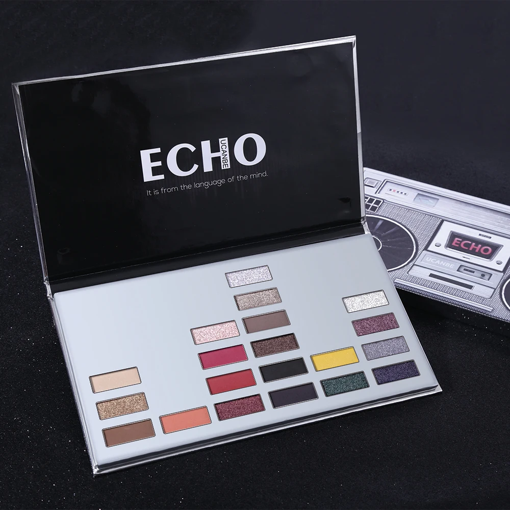 UCANBE Косметика ECHO Boombox 20 цветов Палитра теней для век макияж мерцающий матовый блеск Тени для век водонепроницаемый пигментированный телесный