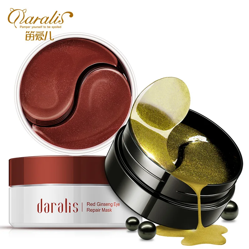 Дешево 120 шт. черный жемчуг золотой коллаген и экстракт красного женьшеня патчи для глаз темный круг удаления морщин нестареющий для глаз сумки сте...