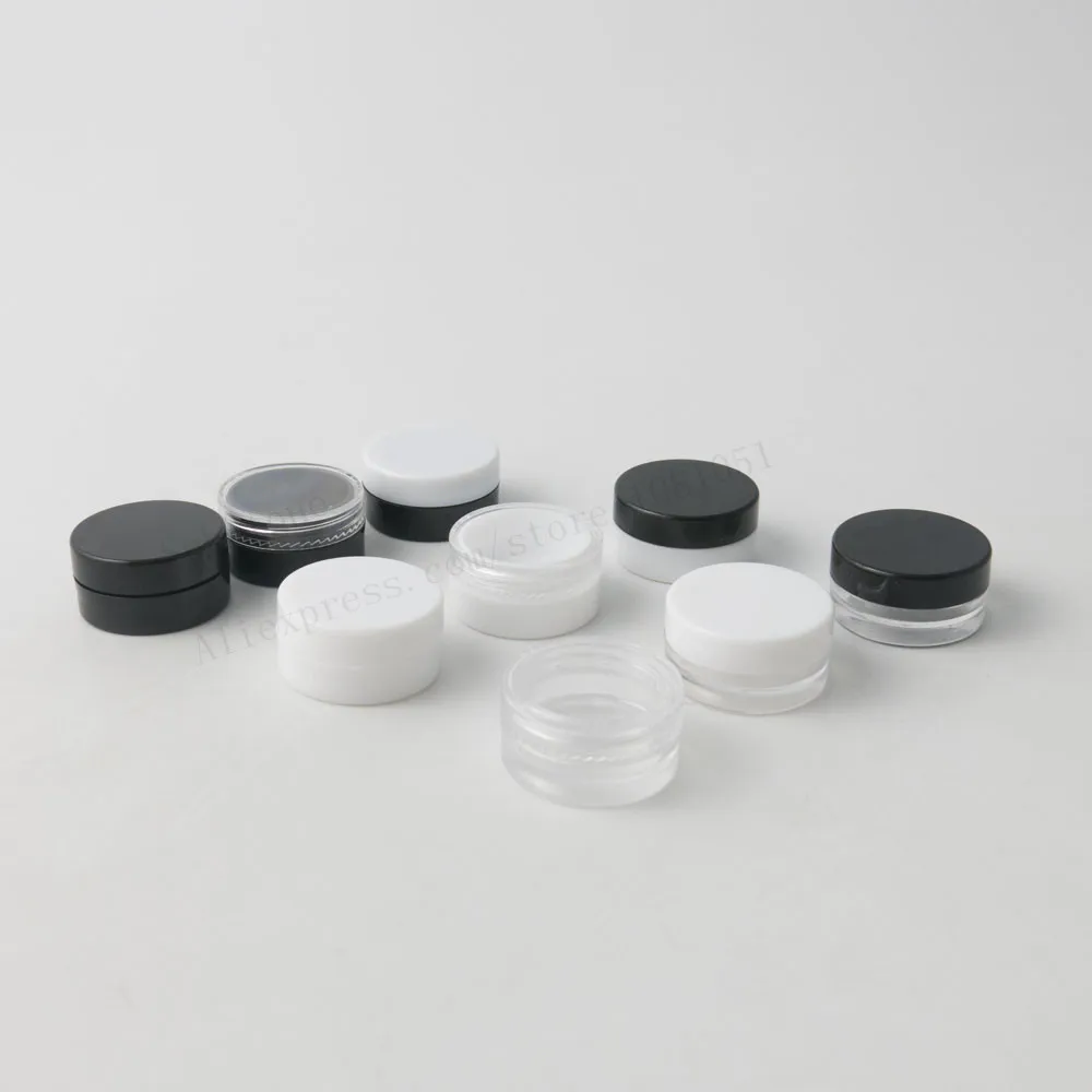 Promotion 500 x 1G Tiny Plastic Jars, 1 g cream jars,Small 1ml sample