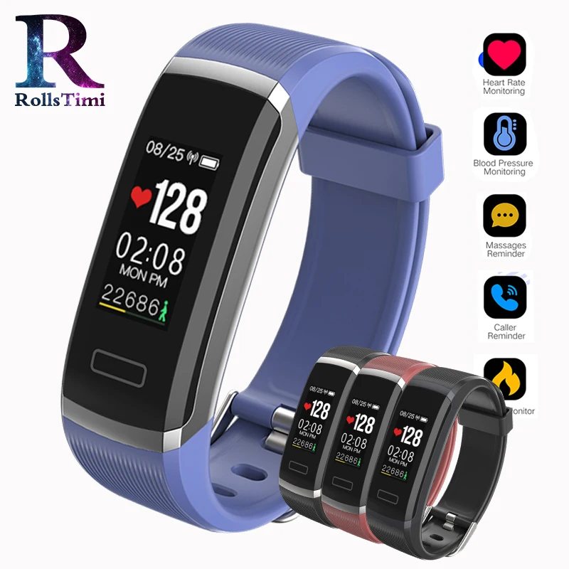 

RollsTimi Fashion Smart Bracelets Women Fitness Tracker Smart Wrist Watch Men Heart Rate Blood Pressure Monitor Smart Wristband
