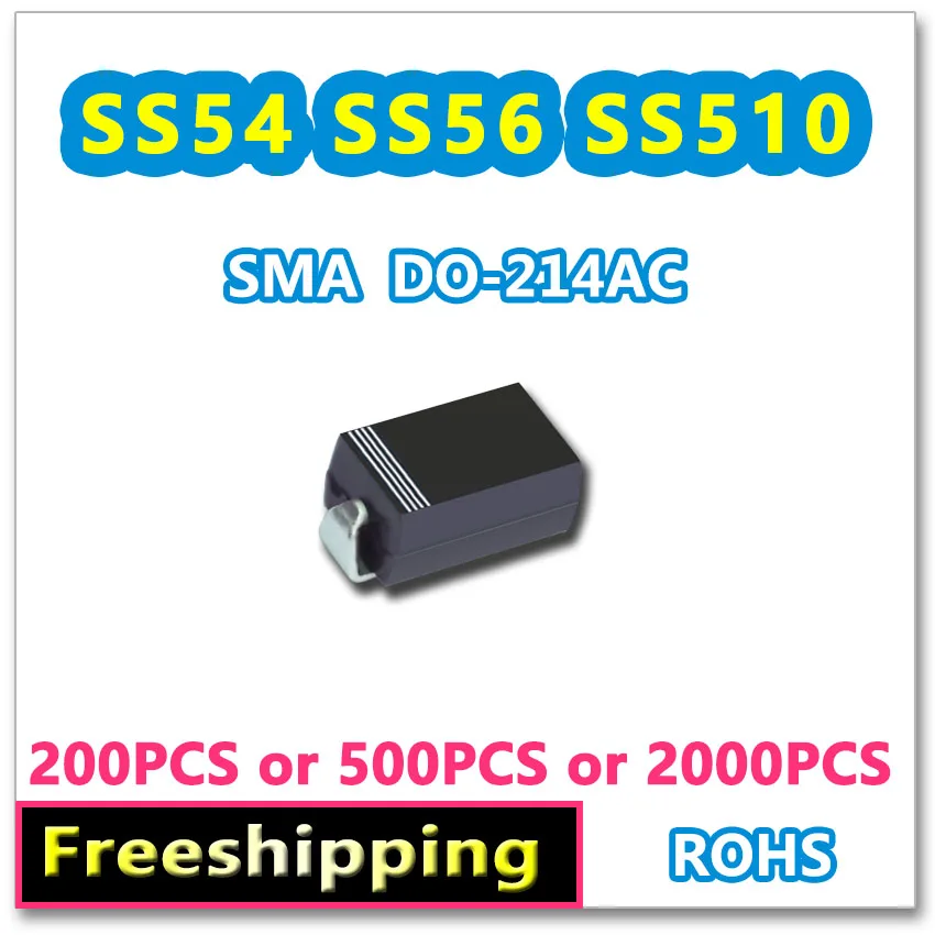 200 шт. 500 шт. 2000 шт. SS54 5A 40 В SS56 5A 60 В SS510 5A 100 В SMA DO-214AC новый оригинальный SR540 SR560 SR5100