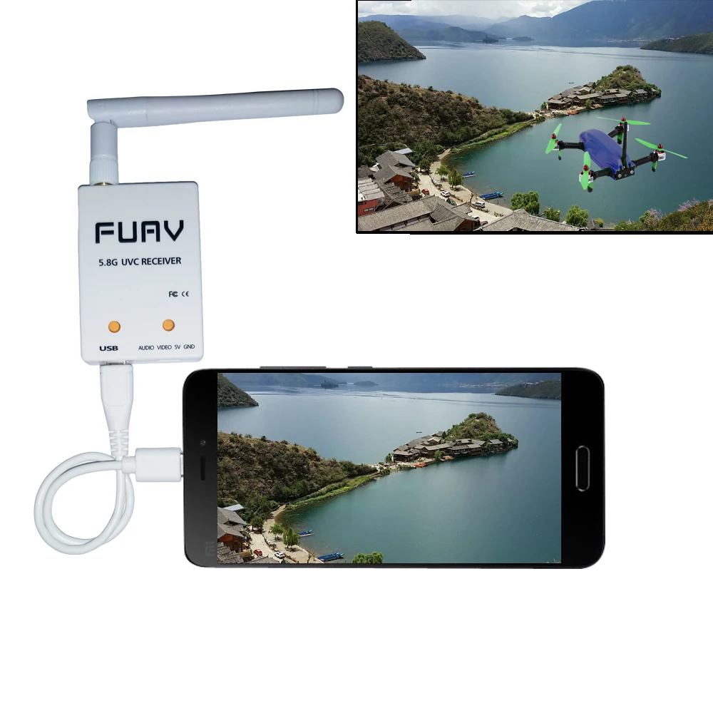 

FPV 5.8GHZ 5.8G 150CH Mini FPV Receiver UVC Video Downlink OTG VR Android Phone with Android App for RC Drone