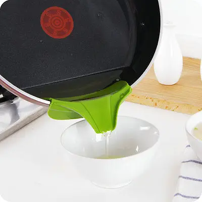 

New Silicone Pour Soup Funnel Kitchen Gadget Tools Water Deflector Cooking Tool