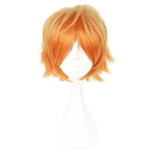 Mcoser 30 см короткие синтетические оранжевый микс Цвет Высокое Температура Волокно волос жаропрочных Искусственные парики wig-658a