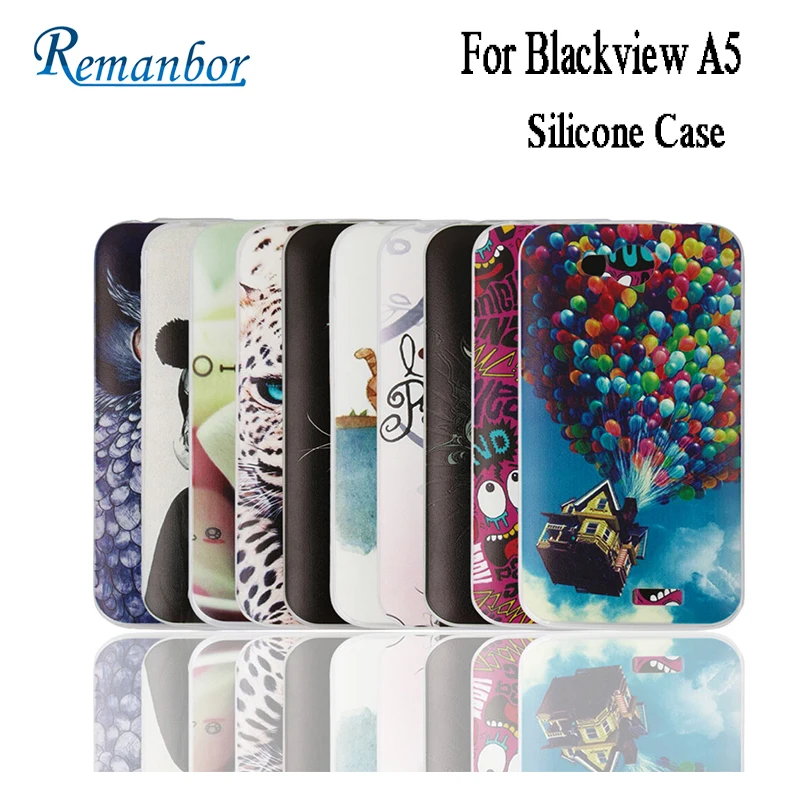 

Remanbor For Blackview A5 Silicone Case with Colorful Drawings Soft Protective Cover for Blackview A5 Cell Phone