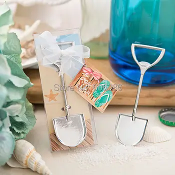 

50pcs/lot Sand Shovel Beach Theme Metal Beer Bottle Opener Wedding Return Gifts for Guests
