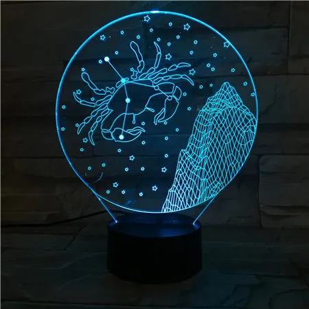 

Western zodiac signs Night Light LED Touch Sensor 7 Color Changing Childrens Kids Baby Nightlight Gift Cancer Table Lamp desk