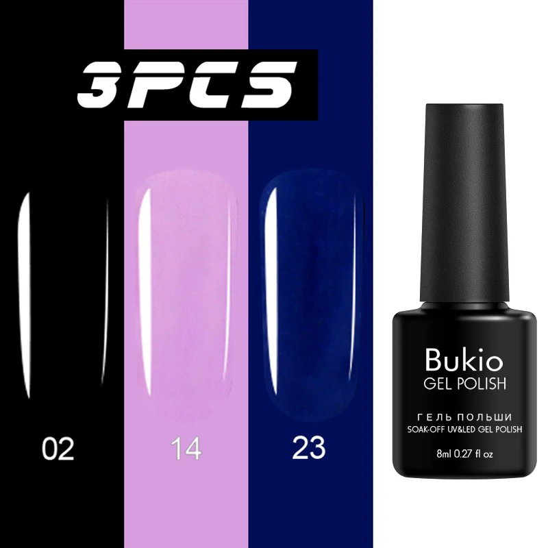 Bukio Новая серия 8 мл обычный гель лак для ногтей Soak Off длительный Профессиональный UV LED ногтей лак для ногтей, маникюр лак - Цвет: 02-14-23