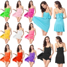 Vs estilo caliente mayor de la manera 2017 con volantes top cross-tie back crochet dress summer beach 11 colores
