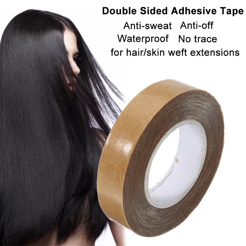 Waterproof 1cmX3yard Double Sided Toupee Hair Adhesive Tape Traceless Super Glue Tapes For Skin Weft Wig Hair Extension Tool