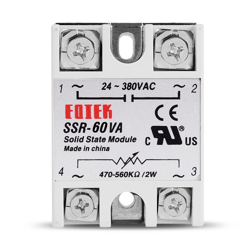 

SSR 60VA 24-380VAC 60A Single Phase Voltage Regulator Adjustable Power Supply Stabilizer Isolated Solid State Relay Resistance