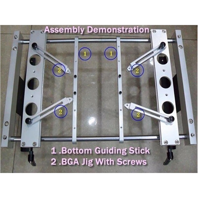 Online Envío gratuito BGA accesorio Jig con tornillos (x 4 unids) y soporte inferior abrazadera (x2pcs) para IR6000 IR9000 BGA Estación de retrabajo
