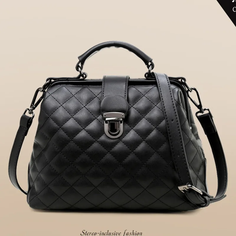 

2017 new doctor bag retro ladies fashion portable messenger bag shoulder PU leather ladies generation of hair