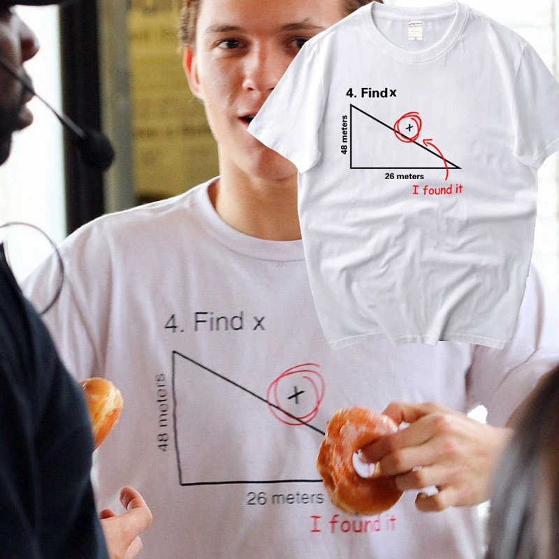 

[Stock]Movie Spiderman Homecoming White Math T-shirt Peter cosplay tshirt Summer Cotton Top Tee Unisex Plus size Free shipping