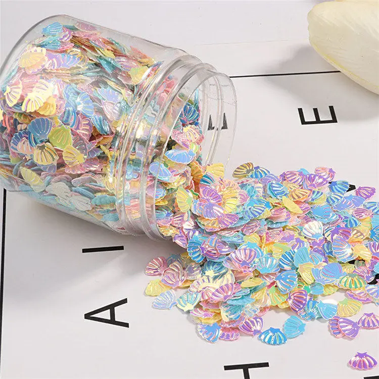 New Five Mixed Colors Shape Loose Sequins 10g/Pack Paillettes Nails Art Manicure Material,Wedding Decoration Confetti - Цвет: 7mm Shell