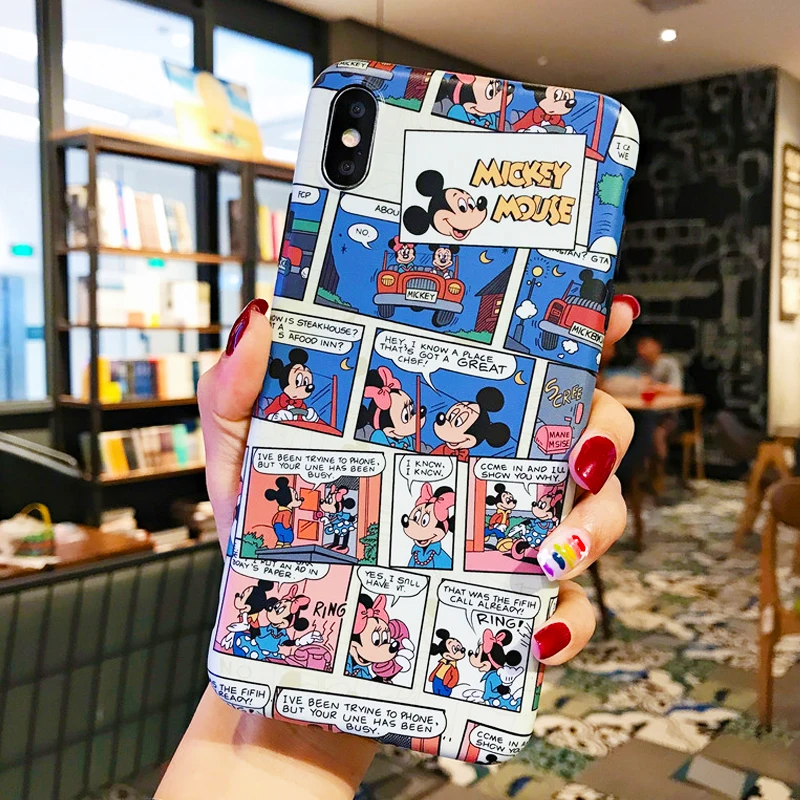 

Fashion Cartoon Cute mickey Pattern Soft Silicone Cover Case For iPhone X XS XR Max Cute Mickey Mouse Back Cover TPU For iPhone